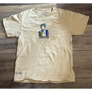 Dragon Ball Z Shirt Mens Size Medium Beige Vegeta Primitive Apparel Short Sleeve